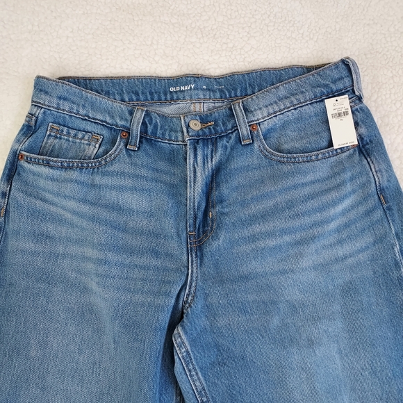 Old Navy Mid-rise Agnes Baggy Loose Medium wash Size 10 Blue Denim Jeans NWT - Picture 3 of 11
